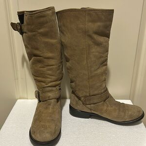 Aldo women soft leather Slip In equestrian riding motorcycle boots size 37 (6.5)